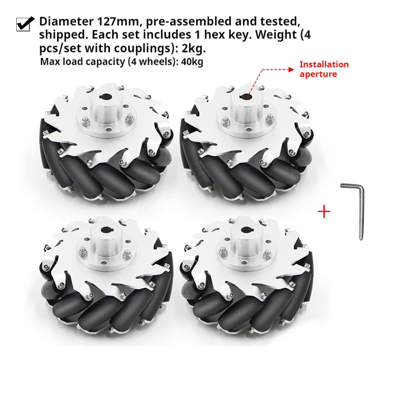 

Набор из 4 колес Mecanum, колеса Mecanum, колеса 100 127, 152 мм, колеса Mecanum, интеллектуальные автомобильные аксессуары, аксессуары для роботов.
