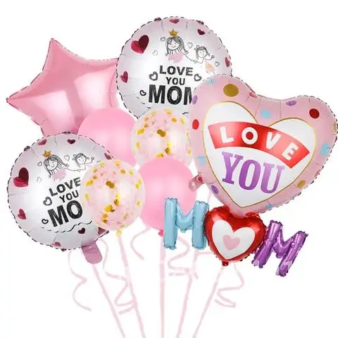 

Mother's Day Happy Helium Balloons Set Foil Love Balloon Mom Birthday Party Decorations Gifts Helium Globals Decor Mothers Day