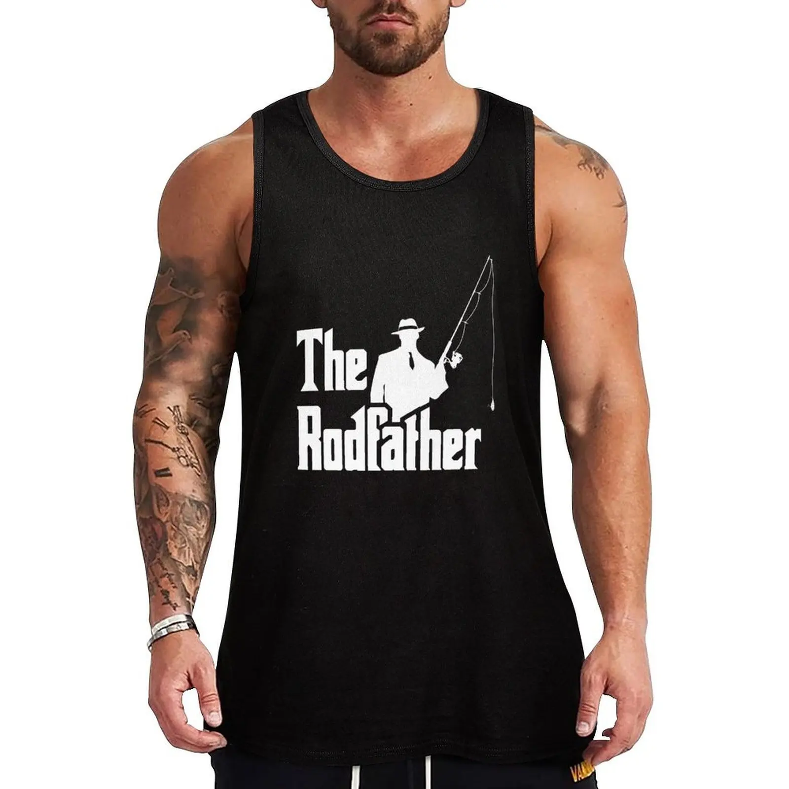 

The Rodfather. Funny Fishing Tshirt for Fisherman Tank Top Active Tank Top Lightweight Workout Gym Sleeveless