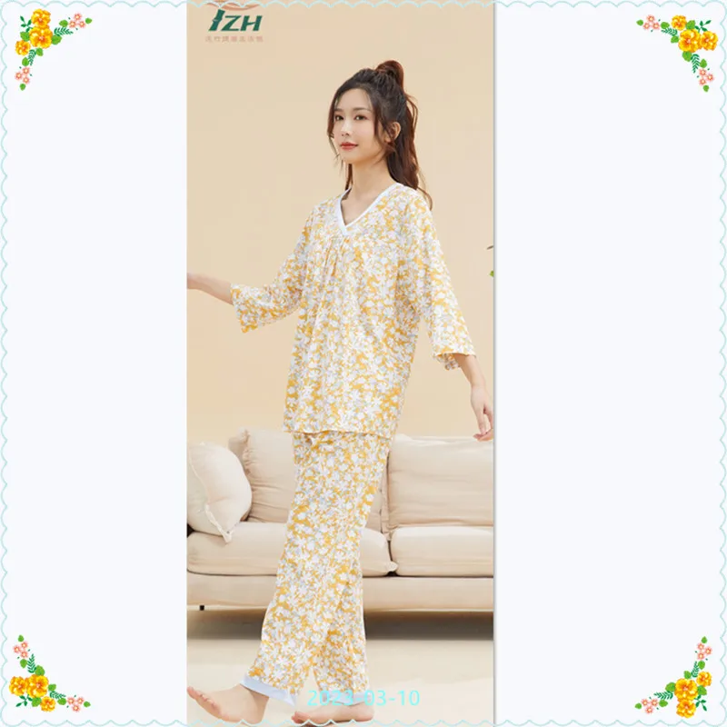 

Tianzhu brand women's home clothes bamboo cotton material pajamas soft and comfortable can be worn casual style