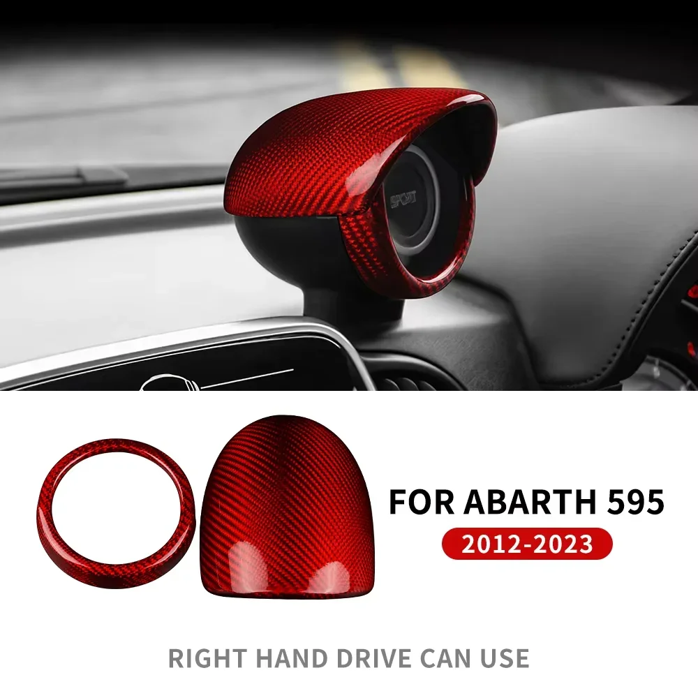For Abarth 595 695 2012 2013 2014 2015 2016 2017 2018 2019 2020 2021 2022 2023 Real Hard Carbon Fiber RHD Trim Cover Car Sticker
