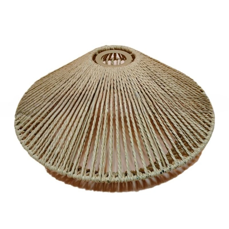 

E27 Paper Rope Lampshade Boho Lampshade, Rustic Woven Lamp Shade Bulb Guard for Outdoor Bedroom Kitchen Island Restaurant