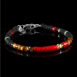 Black stone bead bracelet,