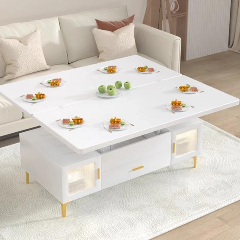 Clear Simple Nordic Coffee Table Modern Design White Living Room Coffee Table Folding Floor Mesa Auxiliar Furniture For Home