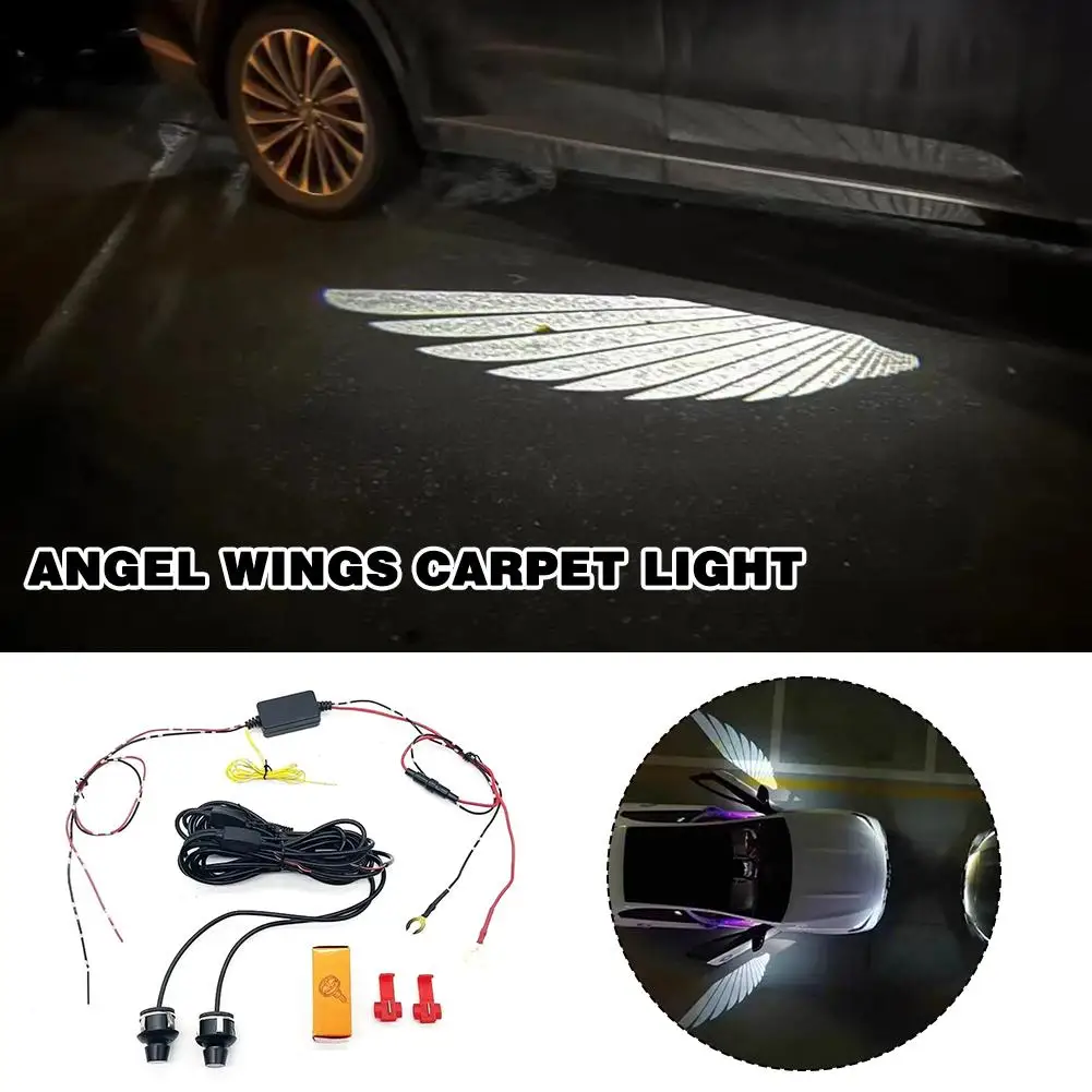 

Universal LED Welcome Light Rearview Mirror Angel Wing Carpet Lamp For Most Car SUV Truck Floor Illumination Decor