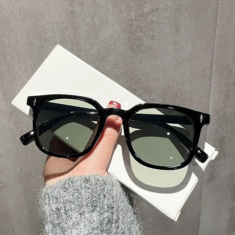 Neue Vintage-Sonnenbrille mit quadratischem Rahmen für Damen und Herren, Markendesigner, schwarz, Anti-Bulue-Brille