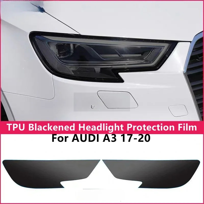 

For AUDI A3 17-20 TPU Blackened Headlight Protective Film, Headlight Protection, Film Modification