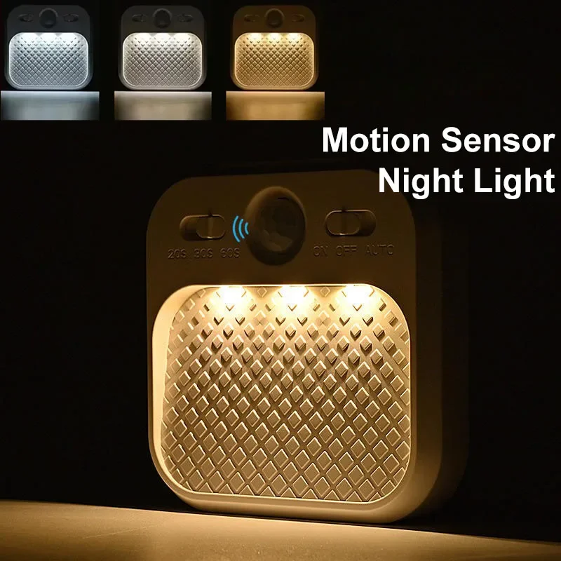 Led Night Light with Motion Sensor Rechargeable Cabinet Light Dimmable with Timer Function 3 Color Temperature Hallway Light