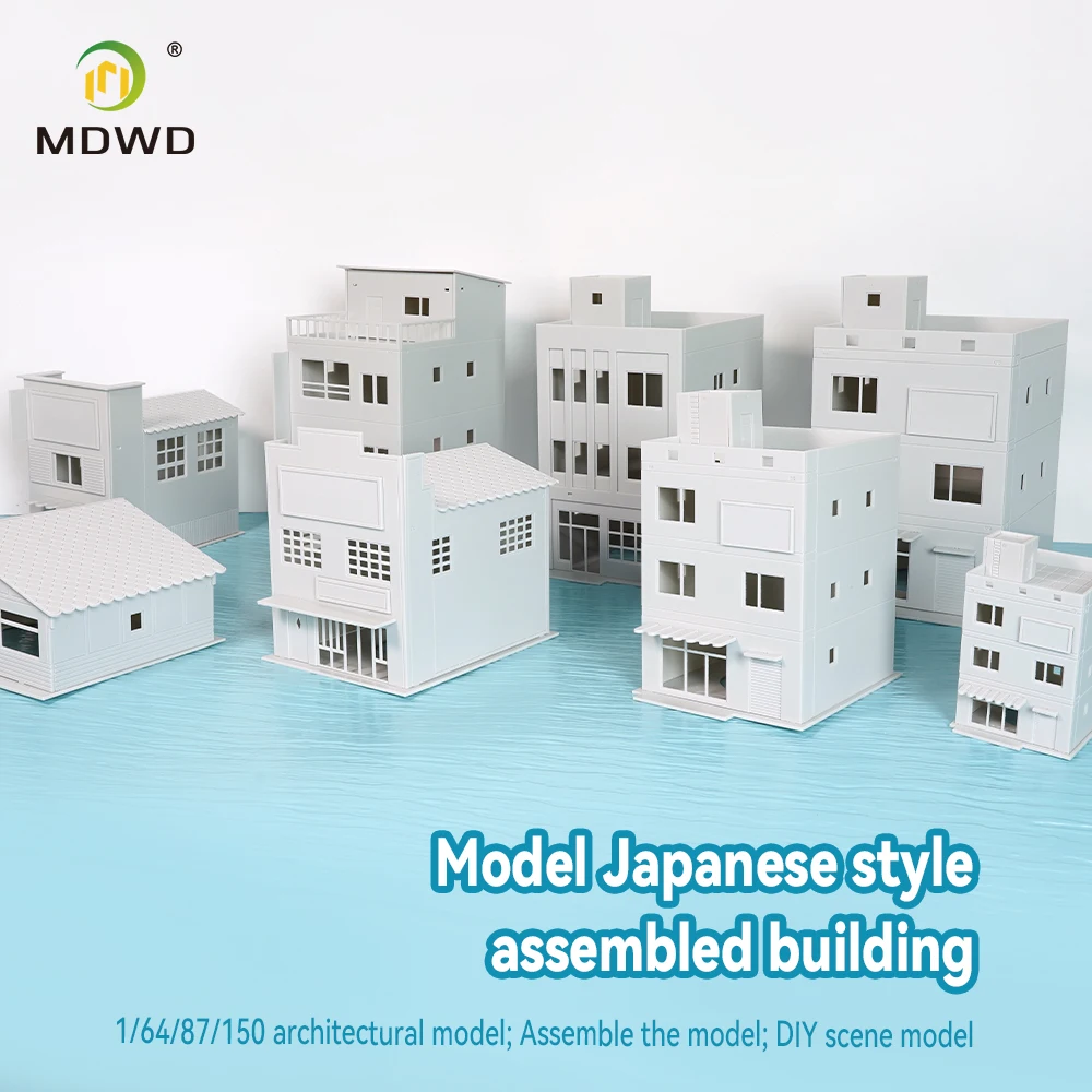 1:64 Building Blocks Model Kit Japanese Architecture Diorama Miniature House Display Case Model Building Kits Set