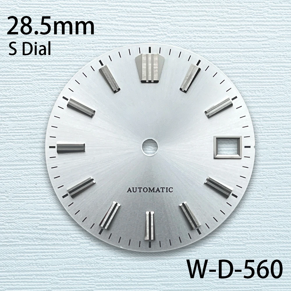 28.5mm S Logo Sunray Dial Fit NH35/NH36/4R/7S Movement Applied Index Riveted Dial Watch Modification Accessories