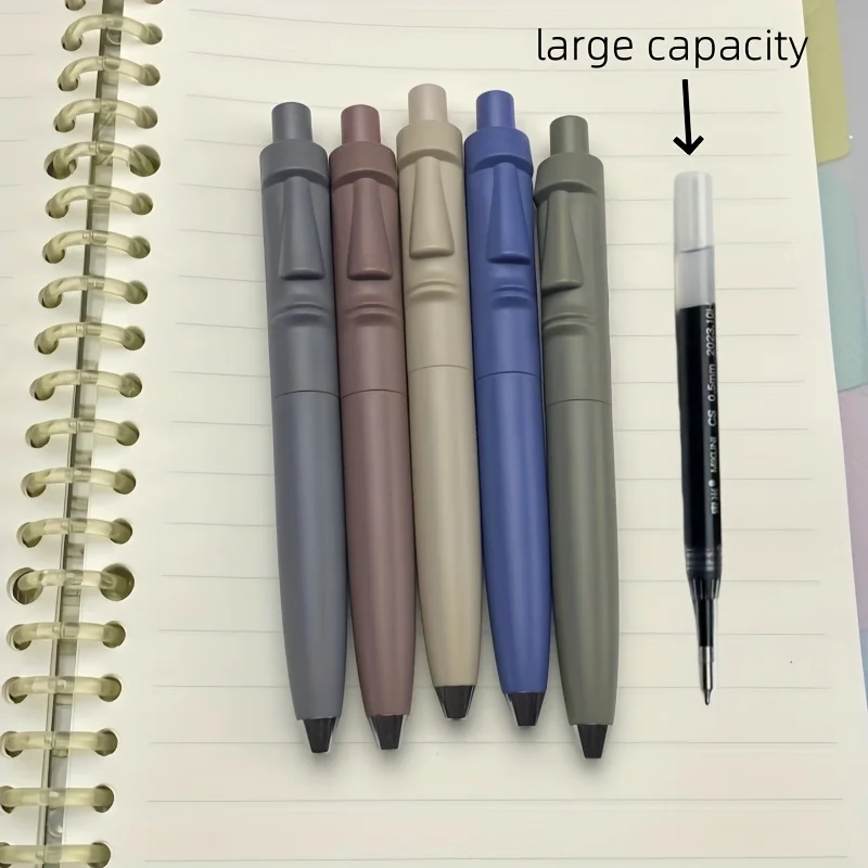 5/6/11 جزيرة عيد الفصح أقلام محايدة لطيفة للغاية، أقلام صورة موي قابلة للتمديد، أقلام جيب صغيرة ذات مركز منخفض للجاذبية، سعة كبيرة #4