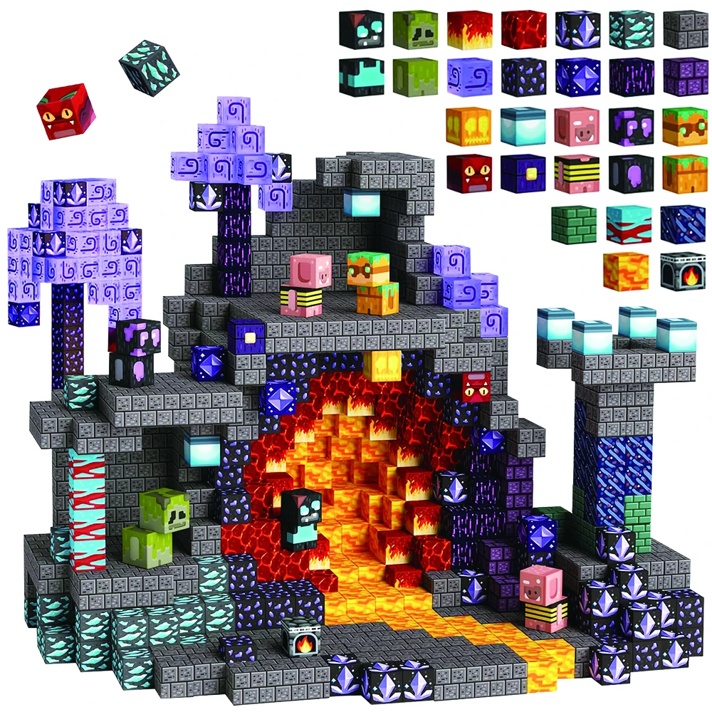 Magnetic Building Blocks Mine World Magnetic Cave World Brick Cube Toys Set STEM Sensory 2025 Best Gift for Boy Girl Children