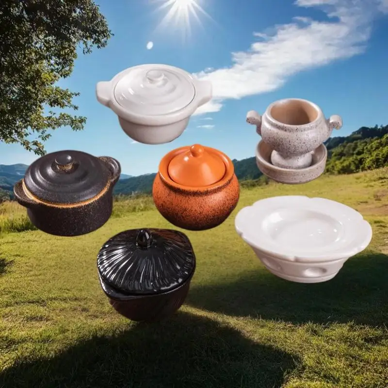 ของตกแต่งบ้านตุ๊กตา 1 ชิ้น อุปกรณ์ DIY จานดินเผาจิ๋ว อาหารจำลอง ของตกแต่งครัวจิ๋วสำหรับบ้านตุ๊กตา