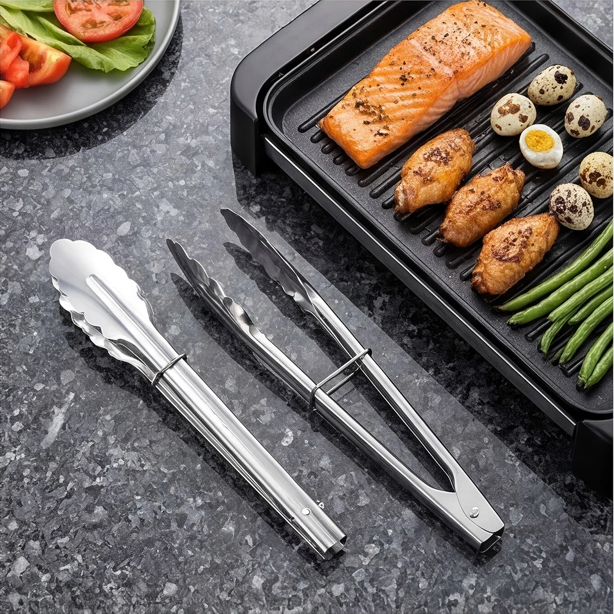 Stainless Steel Kitchen Food Tongs Household Products Cooking Utensils Cookware Bbq Assesories Grill Accessories Buffet Bread