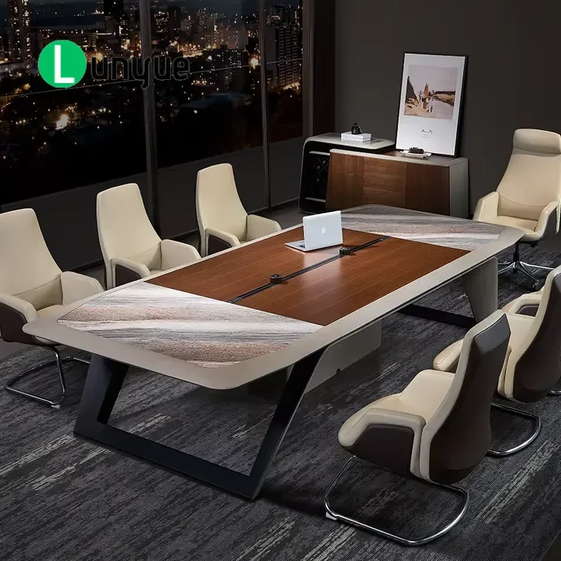 Modern Luxury Executive Office Desk and Conference Table Set High End Furniture for Business Meeting Room Workspace with