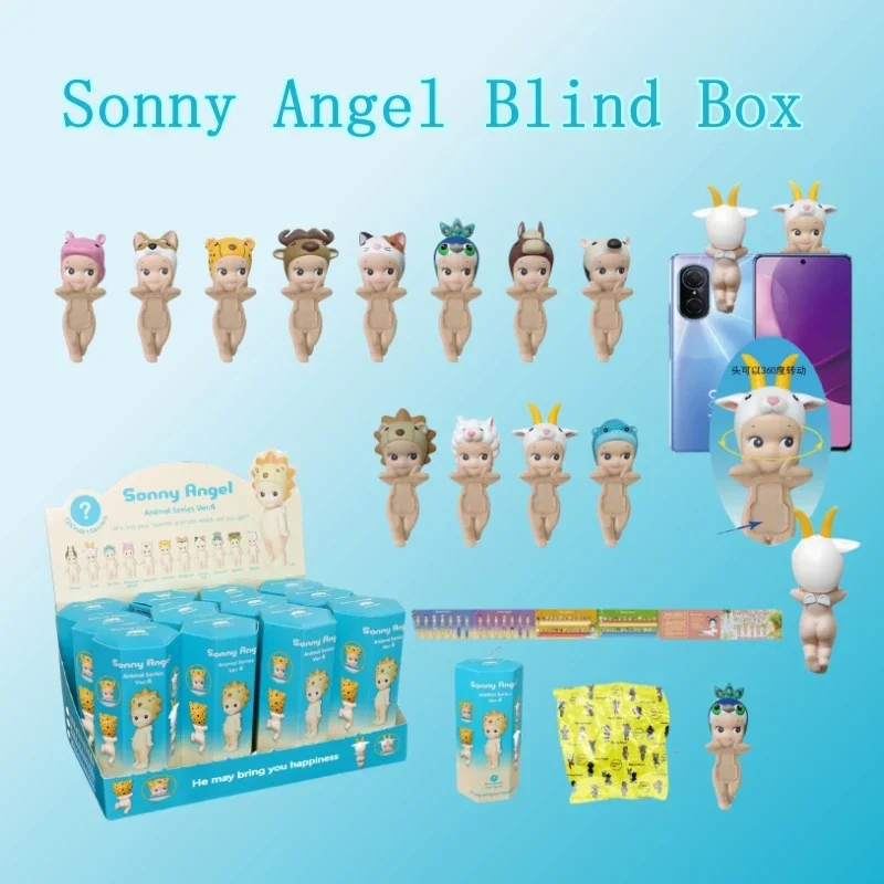 Nieuwe Sonny Angel Animal Series Blind Box Pop Auto Decoratie Desktop Computer Scherm Verjaardagscadeautjes Kerstcadeaus