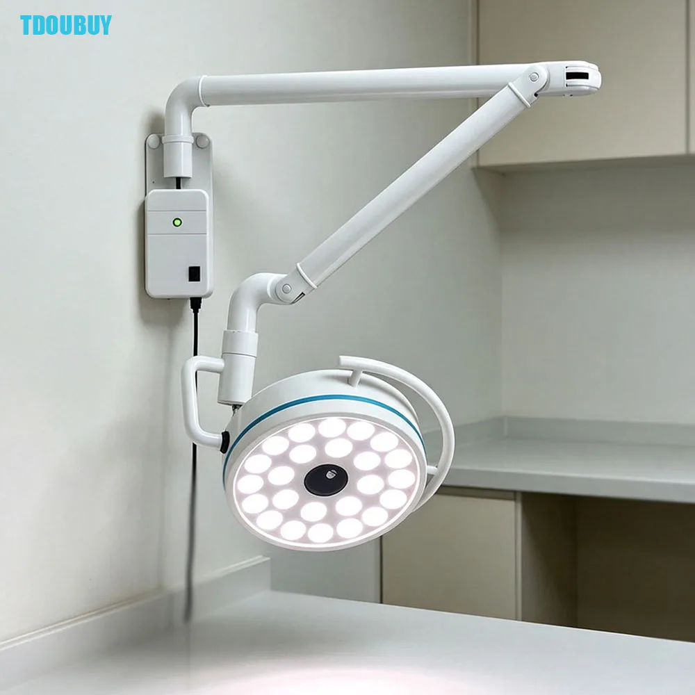 72W LED Cold Light Wall‑Mounted Shadowless Surgical Lamp 90‑230V, Exam Light for Dental Pet Veterinary Surgery Tattoo Beauty