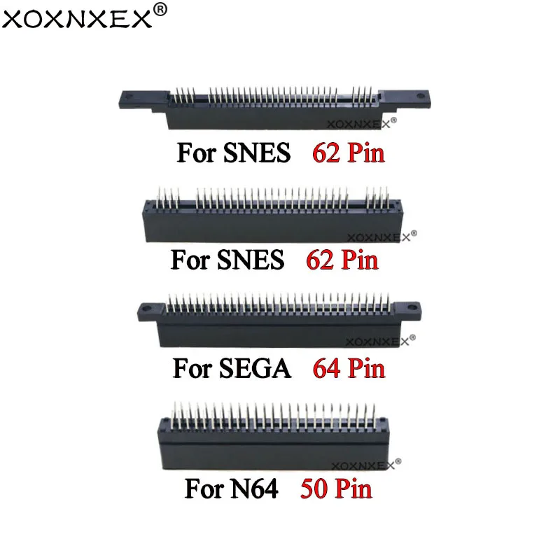 XOXNXEX 1PCS FOR SNES N64 SEGA FC Connector Game Card Slot 62pin 50pin 64pin 60pin for SEGA Genesis N64 SNES FC clone console