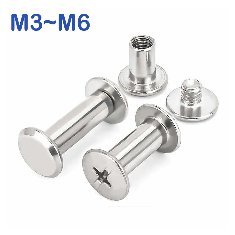 M3 M4 M5 M6 304 A2 Stainless Steel Leather Bag Belt Photo Scrapbook Album Book Post Binding Screw Chicago Screw Nail Rivet Bolt