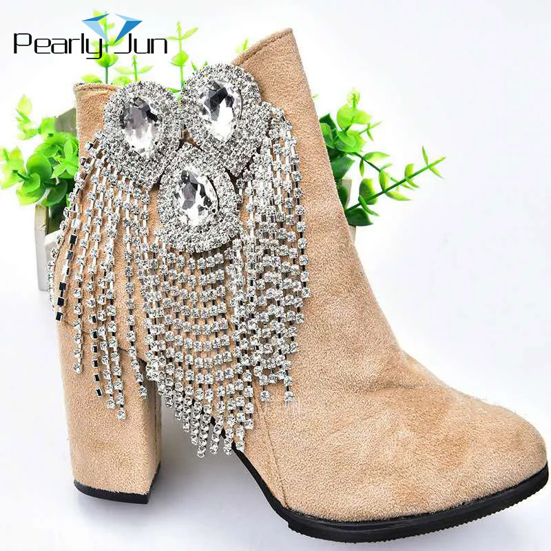 1 sztuka 10 * 18 cm zroszony diament Waterdrop Crystal Tassel Rhinestone aplikacja na odznaki na ramionach i buty odzież YHX062