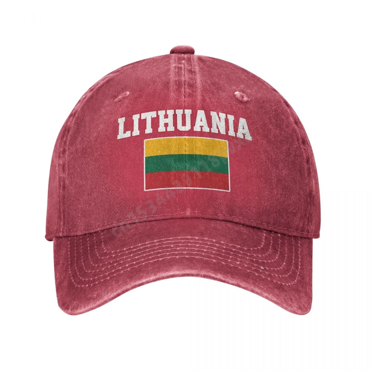 Unisex Adult Lithuania Flag Lithuanian Charcoal Washed Denim Baseball Cap Men Classic Vintage Cotton Dad Trucker Hat