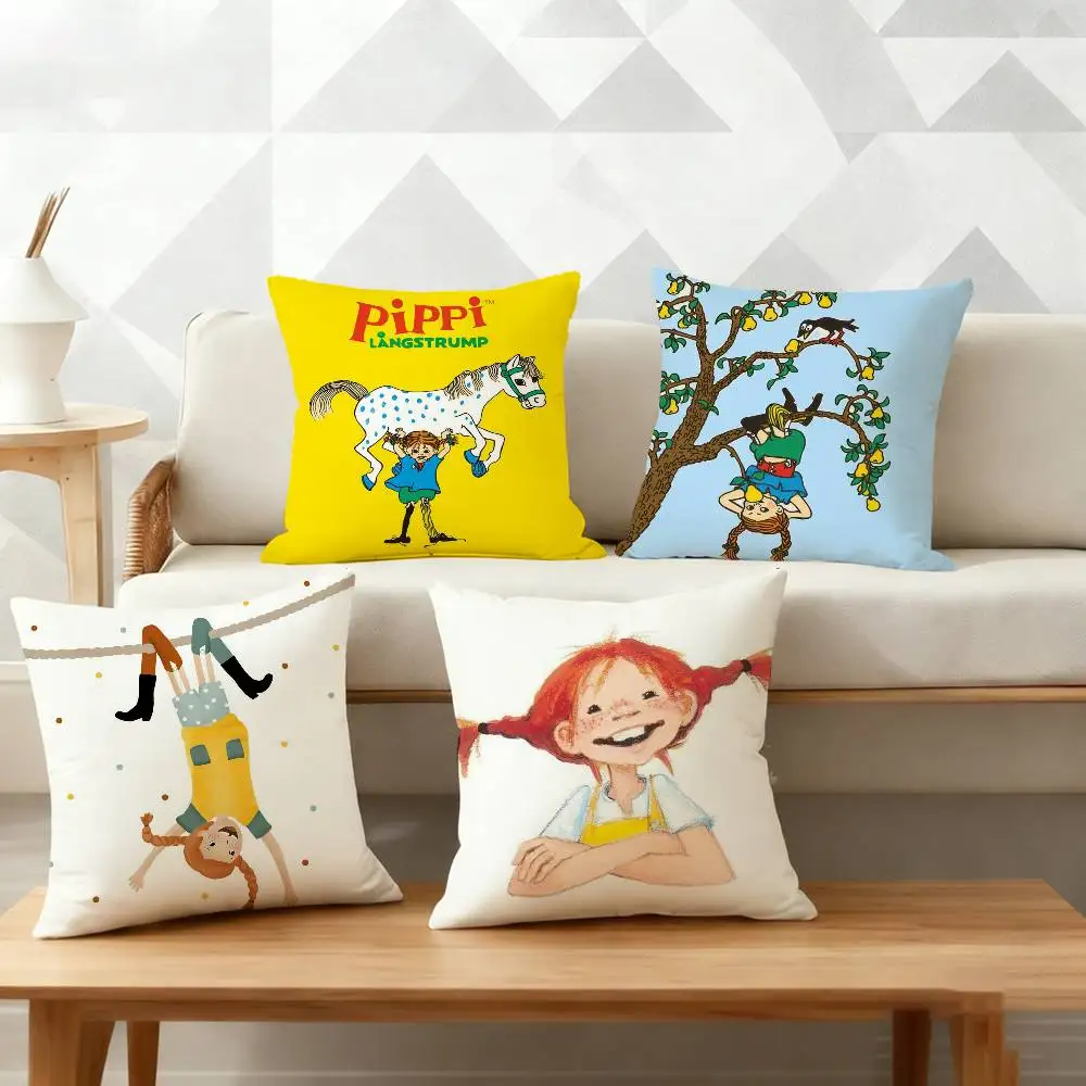 P-Pippi Longstocking Pillow Case for Sofa Living Room Home office Decor Protective Cover