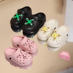 Summer Kids Home Slippers Sandals Garden Shoes Soft Anti-Slip Cute DIY Design Hole Baby Shoes Sandy Beach Boys Girls