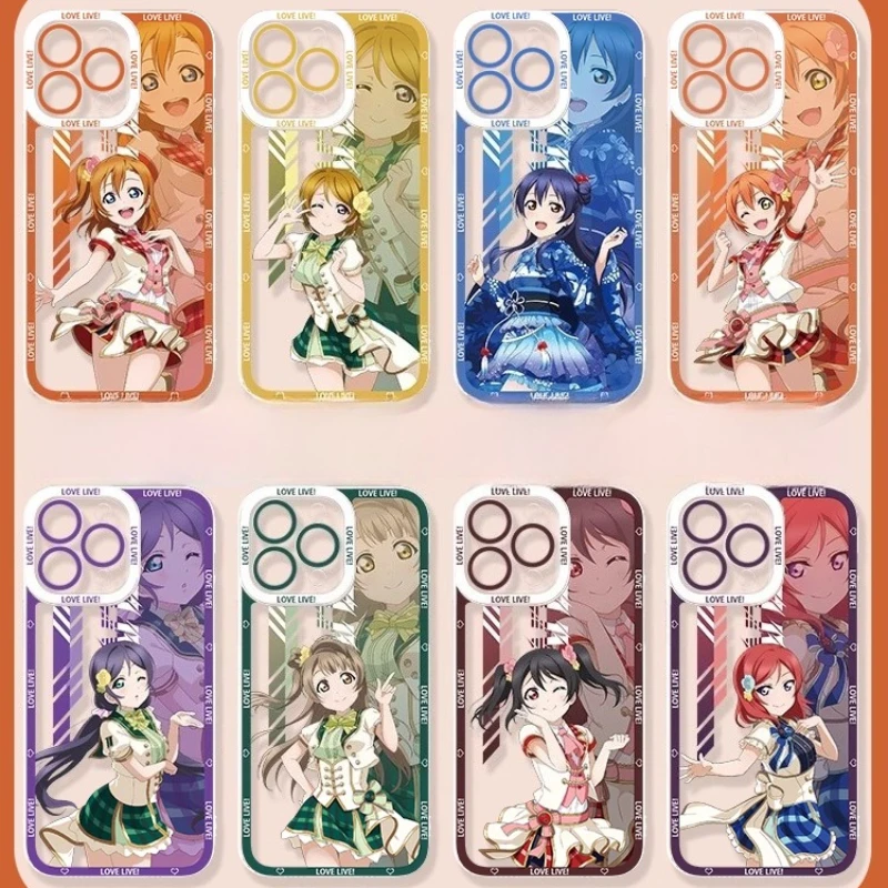 

LoveLive!School Idol Project Anti-drop IPhone 16 Pro Max 15 14 13 12 11 Xs Xr 7 8 Anime Shockproof Transparent Protective Cover