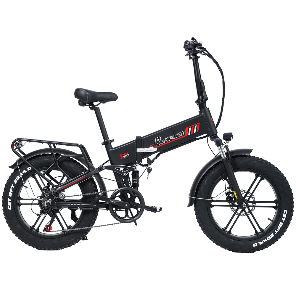 RANDRIDE YX20M Elektrofahrrad 1000W 48V 17AH 20 Zoll faltbares E-Bike mit dicken Reifen für Offroad und Schnee, neuestes Modell, Farb-LCD-Display.