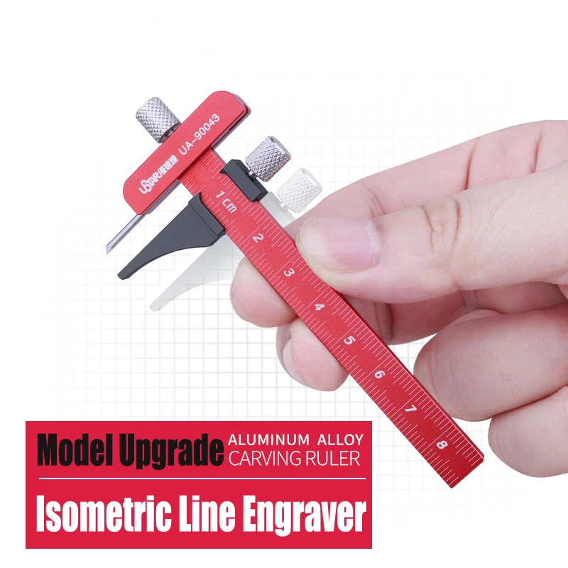 

F50 Aluminum Alloy Carving Ruler Isometric Line Engraver Parallel Line Carving Tool For Mecha Models