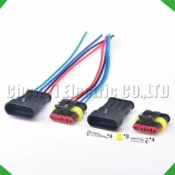 4 Pin male or female Automotive waterproof connector Fuel Black steam pump Wire harness plug 282088-1 282106-1
