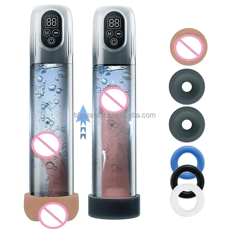 Water Penis Pump Factory Electric Vacuum Penis Enlargement Hydro Pump with LCD Display Automatic Male Masturbator Sex Toy
