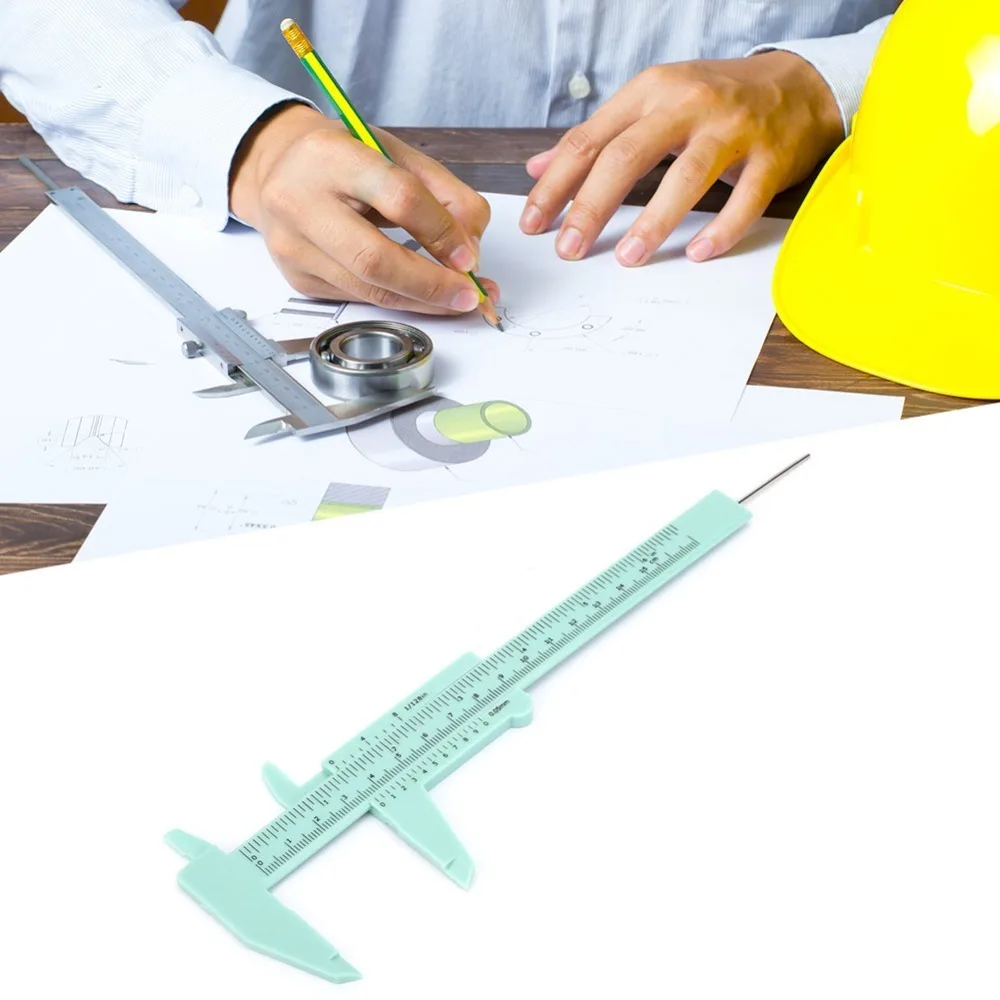 Plastic Vernier Caliper 0.5mm Accuracy 150mm Length Double Scale Measuring Tool Double Scale Fast Read Design