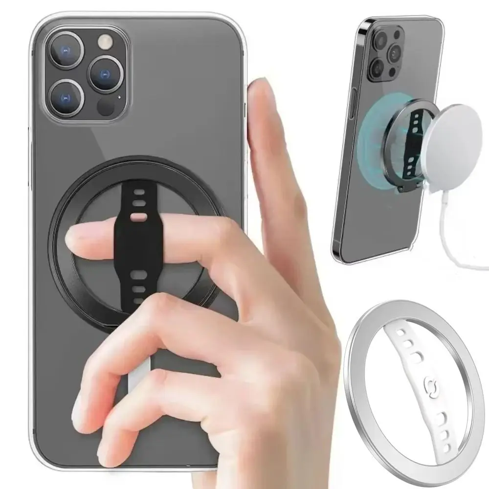 Magnetic for Magsafe Phone Holder Ring Wireless Charging Car Phone Holder Multi-function Removable Phone Grip Stand Working