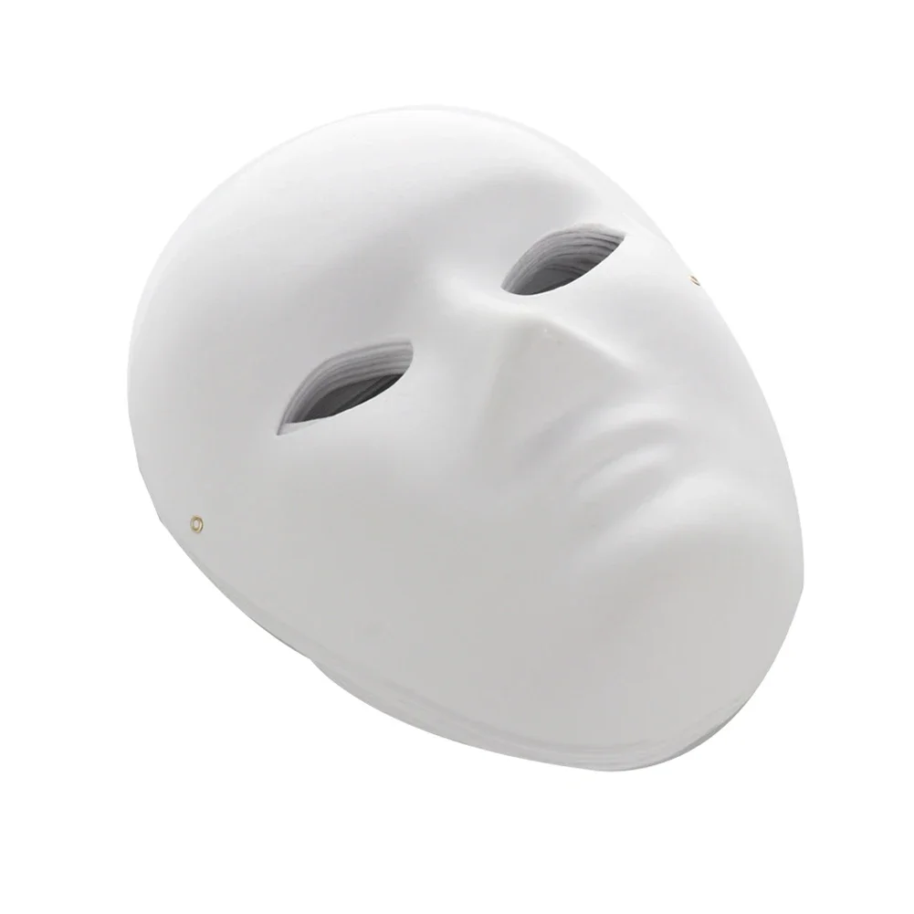 12PCS Paper DIY White Mask Full Face Opera Masquerade Mask Halloween Mask