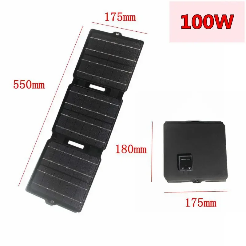 Imagem -06 - Painel Solar Dobrável Impermeável Carregador Solar Banco do Poder da Pilha Etfe Dual Usb Acampamento Móvel Exterior Caminhando 100w 200w 5v