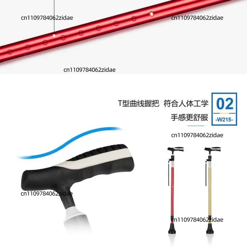 For Aluminum Alloy Retractable Walking Cane Non‑Slip Walking Aid Adjustable Trekking Pole for Elderly Seniors Outdoor Hiking