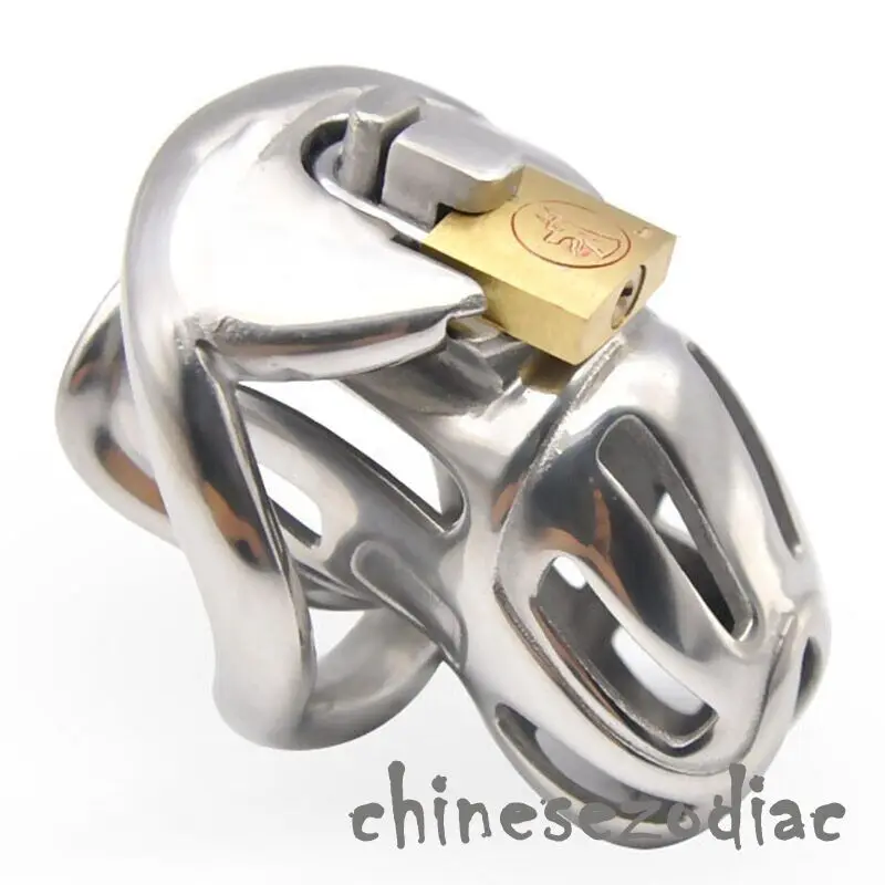 Male Stainless Steel Chastity Device Metal Chastity Cage Lock Belt Rings Slave Adult Sex Toy