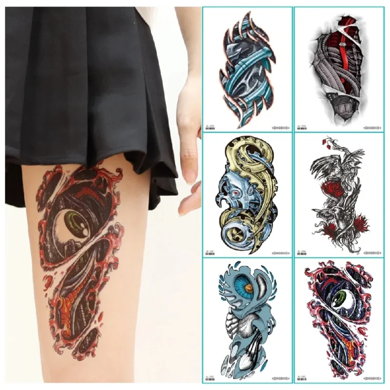 

5 Sheets Adult Temporary Tattoo Sticker Waterproof Women Men Arm Leg Cat Body Art Makeup Disposable tatouage temporaire