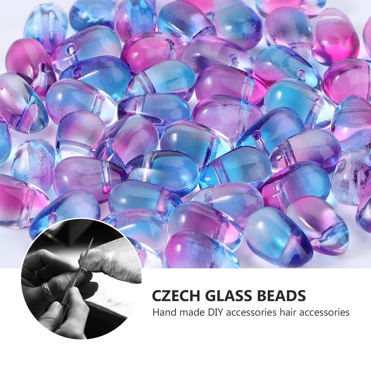 

50Pcs Czech Glass Beads Water Drop Shape Pendant DIY Jewelry Making Material for Necklace Bracelet Keychain Anklet Dangle Decor