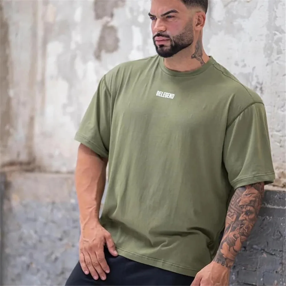 summer fashion Bodybuilding Fitness tops men's short-sleeved Comfortable tops M-3XL 2022 Men printed Loose short sleeve T-shirt