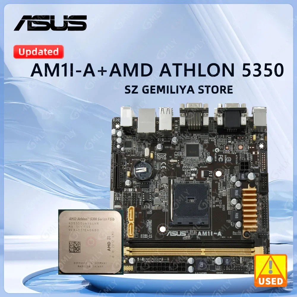Placa base ASUS AM1I-A + Athlon X4 5350 cpu Socket AM1 Mini-ITX placa base DDR3 32GB USB 3,0 PCI-E x16 PCIe 2,0