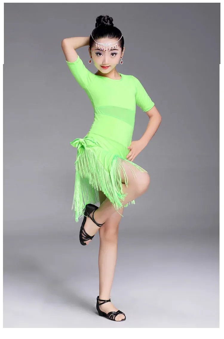 Vestido de baile latino para niña, falda moderna para Salsa, Tango, baile de salón, ropa de baile de competición para niños, disfraces de baile para niños