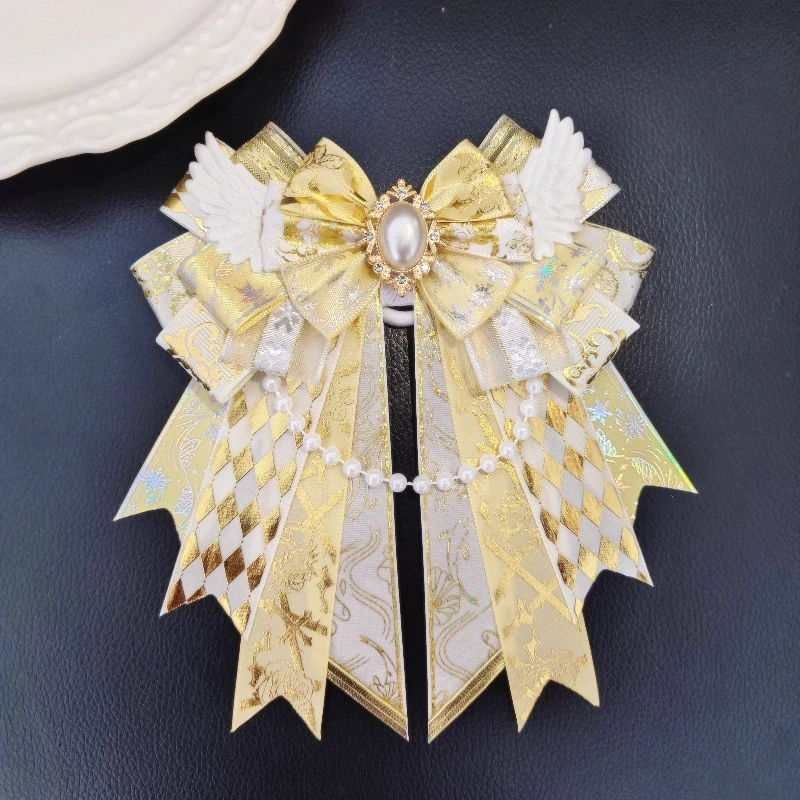 Original handgemachte Lolita Bowtie Wiege Engel Flügel Schleife Konzert Hand Licht Damen Anzug Hemd Kragen Blumen Zubehör Schmuck – Detail 14