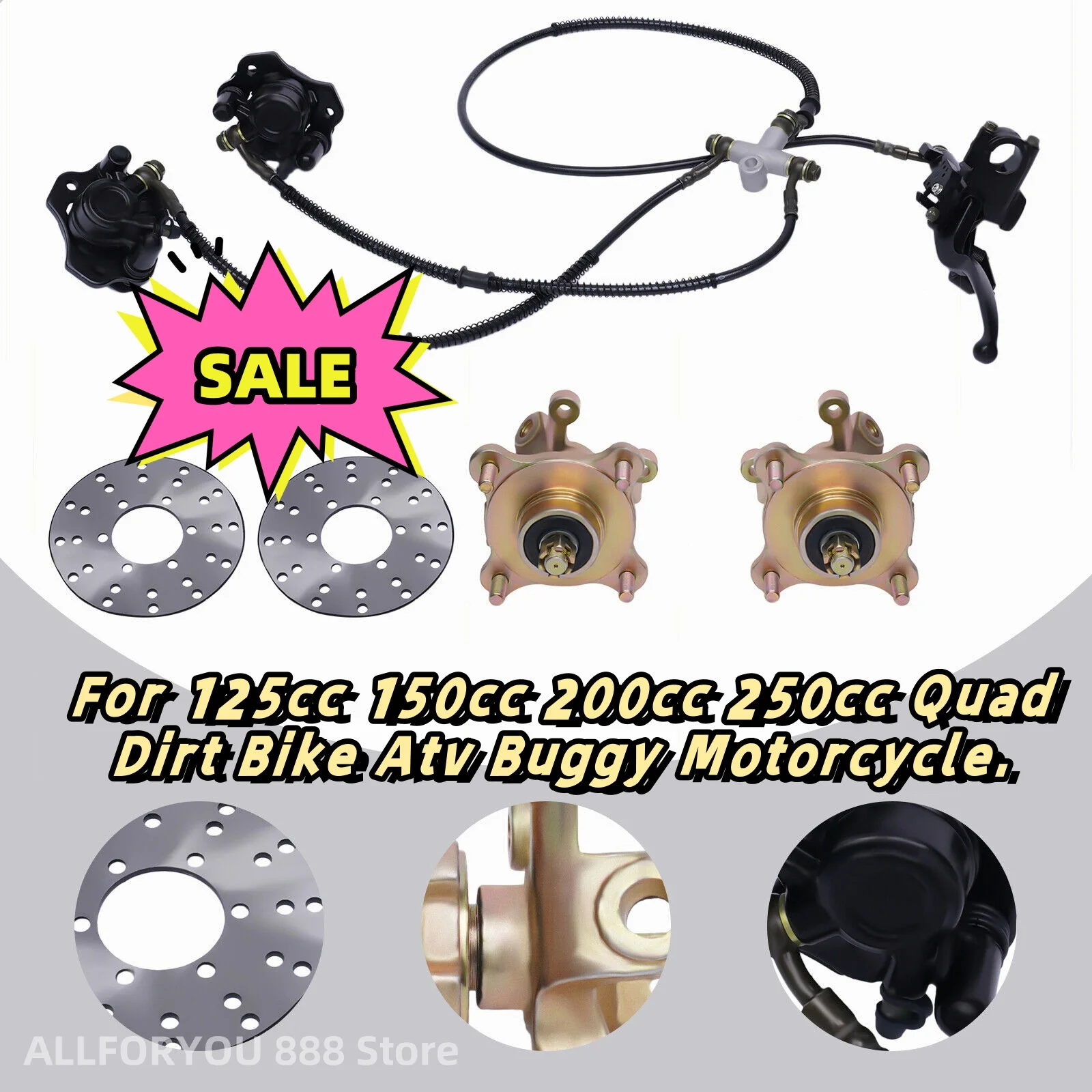 Front Brake Disc Rotor Kit 125CC~250CC Assy Fit For  ATV 4 Wheeler Go Kart