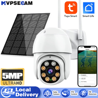 Tuya WIFI 5MP Surveillance Smart Security PTZ Camera Solar Charging Two-Way Audio PIR Human Tracking Full Color Night Vision