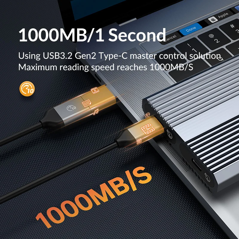 Imagem -03 - Idsonix-gabinete Ssd Dual Bay Nvme Sata Ssd M.2 Nvme Dual Case de Disco Rígido 10gbps Usb c 3.2 Gen2 Caixa Externa Adaptador