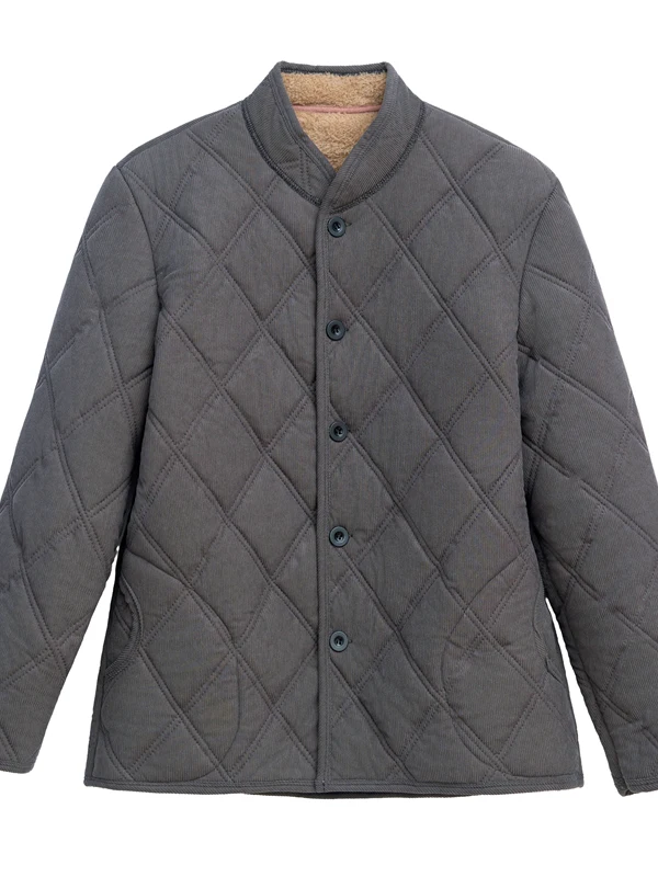 سترة رجالية مبطنة بالصوف السميك معطف شتوي دافئ عازل للحرارة بأسلوب الأب والجد كاجوال للأعمال وأوقات الفراغ #3