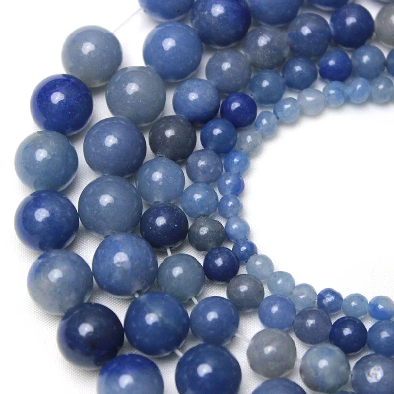 Natural Stone Blue Aventurine Jades Dumortierite  Beads For Jewelry Making DIY Material 4/ 6/8/10/12mm Strand 15\'\' Wholesale