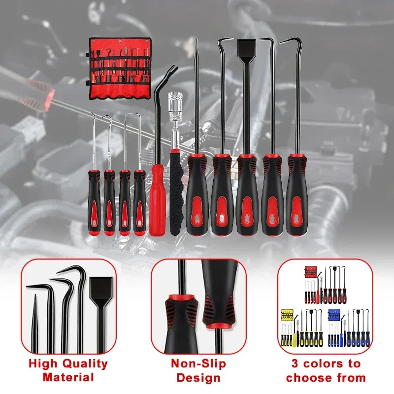 4/11 pçs conjunto de gancho de seleção de carro o anel de vedação de óleo chaves de fenda extrator removedor o-ring vedação junta ferramentas de reparo de automóveis